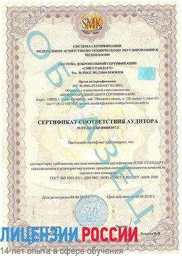 Образец сертификата соответствия аудитора №ST.RU.EXP.00005397-3 Микунь Сертификат ISO/TS 16949